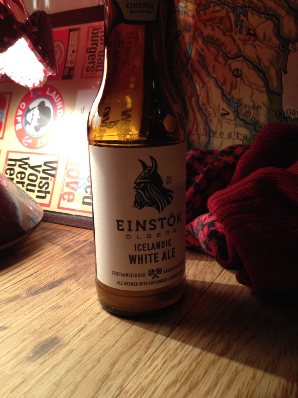 Einstök. Slight taste of rust (barrels are opened viking-style with an axe), mixed with a hint of firy lava and crystal clear glacier water. :)